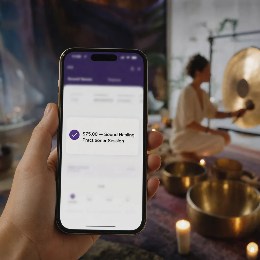 Your first paid session: payment received on the reader's phone